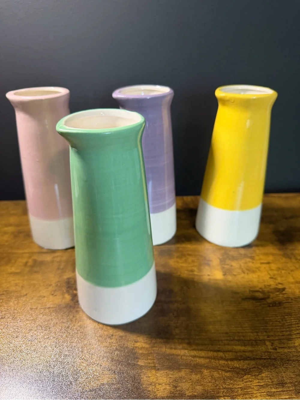 Ceramic Pastel Tapered Bud Vases - CHOOSE 1 from Pink, Yellow, Lavender, Green